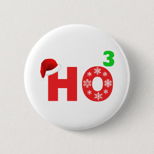 santa laughs at christmas 6 cm round badge