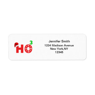 santa laughs at christmas return address label