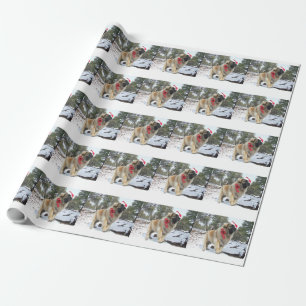Santa leonberger wrapping paper