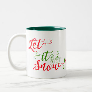 santa let it snow man christmas coffee mug design