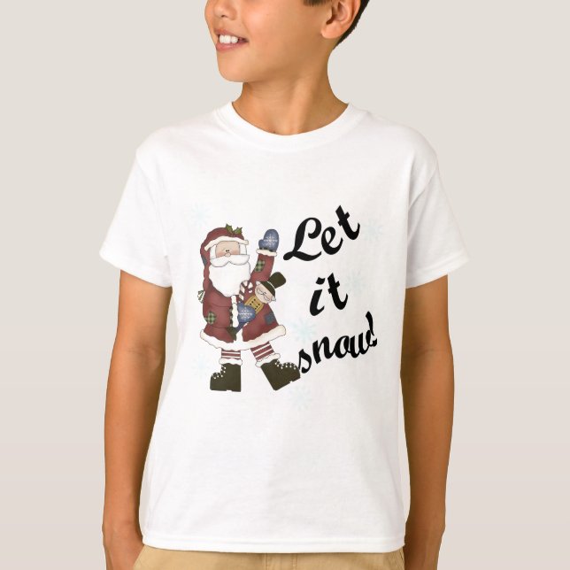 Santa Let it Snow T-shirts and Gifts (Front)