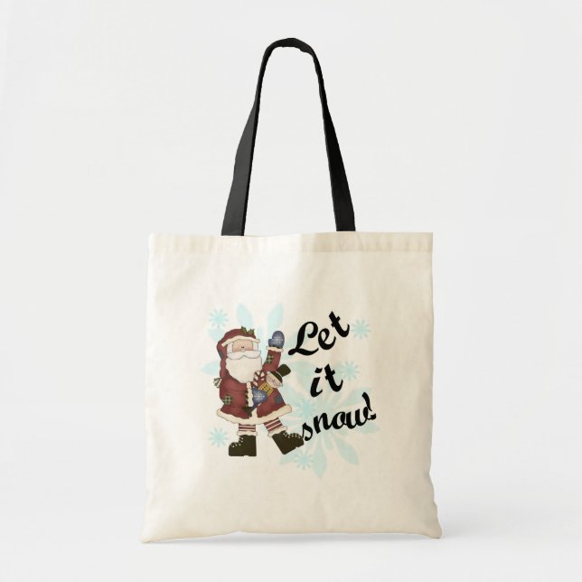 Santa Let it Snow T-shirts and Gifts Tote Bag (Front)