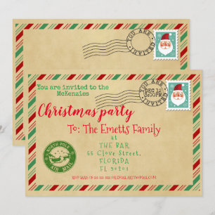 Santa letter Christmas old letter santa party Invitation