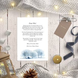 Santa Letter for Baby Blue Winter Village Rustic Holiday Card