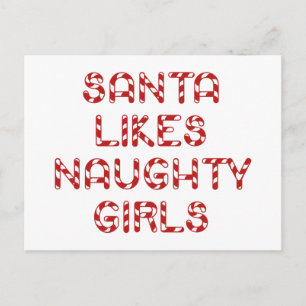 Santa Likes Naughty Girls Holiday Postcard