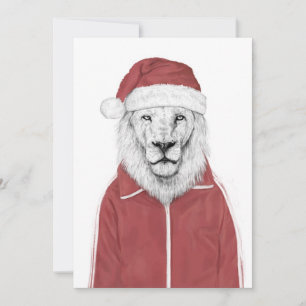 Santa lion holiday card