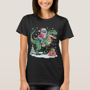 Santa Lizard Rides T-Rex T-Shirt