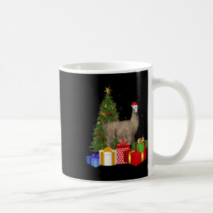 Santa Llama Christmas Tree With Light Funny Xmas L Coffee Mug