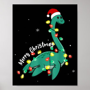 Santa Loch Ness Monster Christmas Nessie Boys Girl Poster