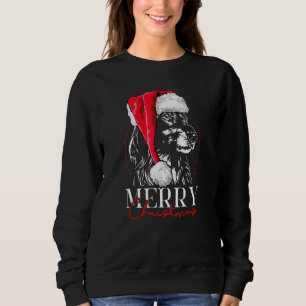 Santa Longhaired Dachshund Merry Christmas Dog Mum Sweatshirt