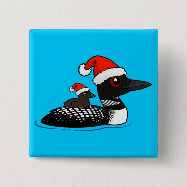 Santa Loon 15 Cm Square Badge (Front)