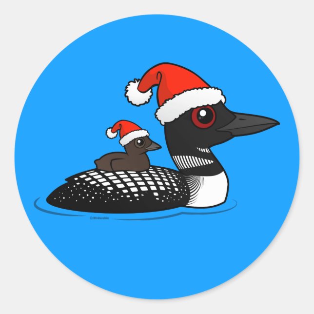 Santa Loon Classic Round Sticker (Front)