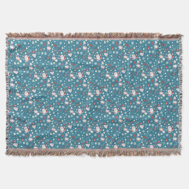 Santa Love Pattern Throw Blanket (Front)