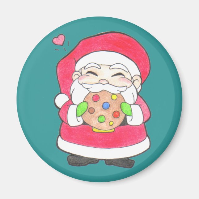 Santa Loves Cookies Magnet (Front)