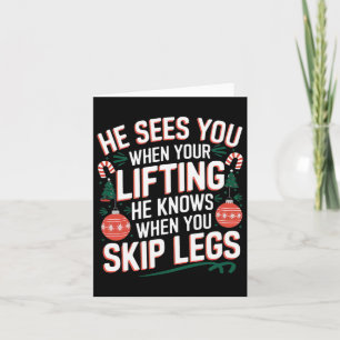 Santa Loves Leg Day Christmas Fitness - Uni-adults Card