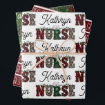 Santa Loves Nurses Personalised Wrapping Paper Sheet<br><div class="desc">Add an extra special touch to your gift giving and make a nurses day with personalised gift wrap.  Fun & festive with easy personalisation.</div>