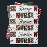 Santa Loves Nurses Personalised Wrapping Paper Sheet<br><div class="desc">Add an extra special touch to your gift giving and make a nurses day with personalised gift wrap.  Fun & festive with easy personalisation.</div>