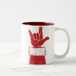 Santa Loves You Two-Tone Coffee Mug