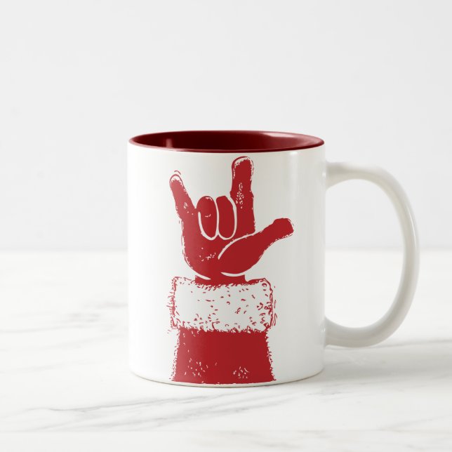 Santa Loves You Two-Tone Coffee Mug (Right)