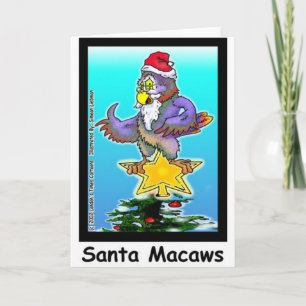 Santa Macaws Funny Christmas Gifts & Tees Holiday Card