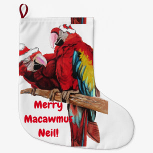 Santa Macaws Macaw Parrot Christmas Stocking