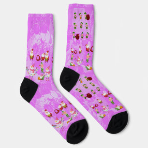 Santa Magical Pink New Year  Socks