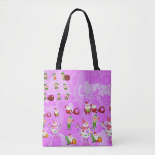 Santa Magical Pink New Year  Tote Bag