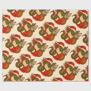 Santa Mahj Holiday Gift Wrapping Paper