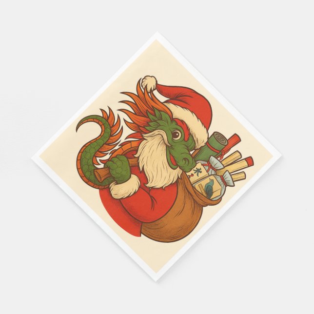Santa Mahj! Holiday Napkins (Corner)