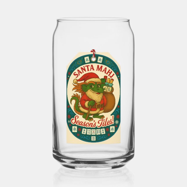 Santa Mahj Pint Glass - Cheers! (Front)