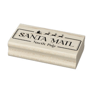 Santa Mail North Pole Rubber Stamp