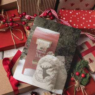 Santa Mail Reindeer Post Office Festive Christmas  Card