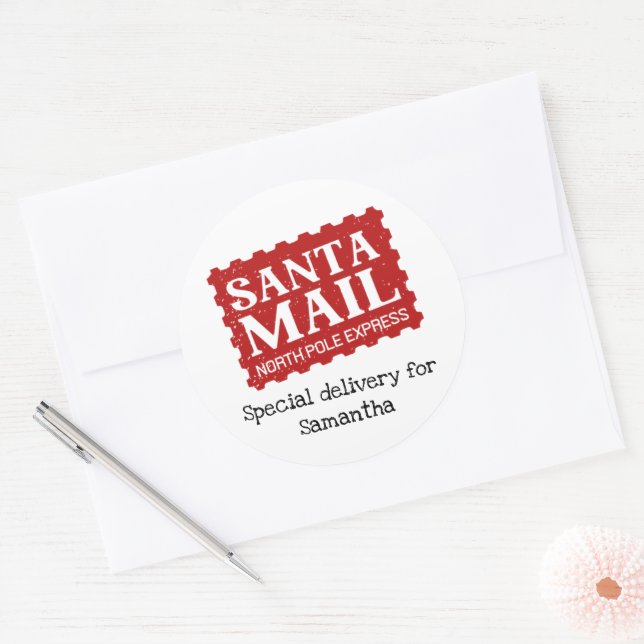 Santa mail special delivery Christmas gift sticker (Envelope)