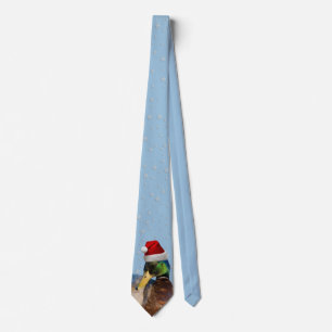 Santa Mallard Duck Christmas Tie