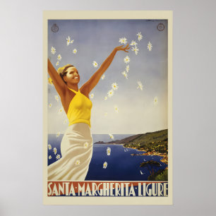 Santa Margherita 1950s Vintage Style Italian Poster