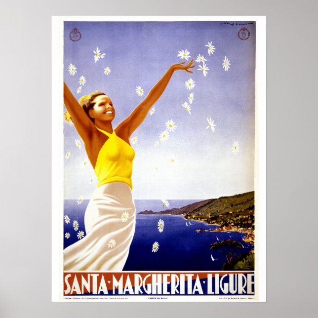Santa Margherita Ligure Vintage Italian travel Poster (Front)
