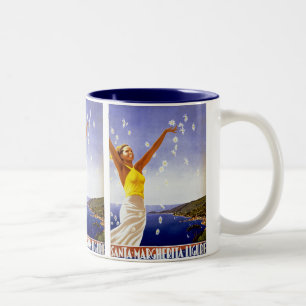 Santa Margherita Ligure with Daisies Two-Tone Coffee Mug