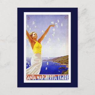 "Santa Margherita, Liguria Vintage Travel Poster Postcard