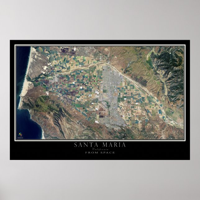 Santa Maria California Satellite Poster Map (Front)