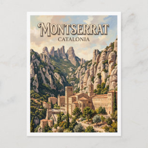 Santa Maria de Montserrat Abbey Spain Postcard