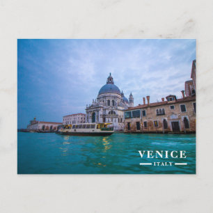 Santa Maria della Salute Grand Canal Venice Dusk Holiday Postcard