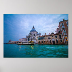 Santa Maria della Salute Grand Canal Venice Dusk Poster