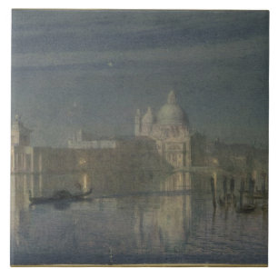 Santa Maria Della Salute, Venice, Moonlight, 1863 Tile