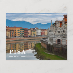 Santa Maria della Spina Church Arno River Pisa Holiday Postcard