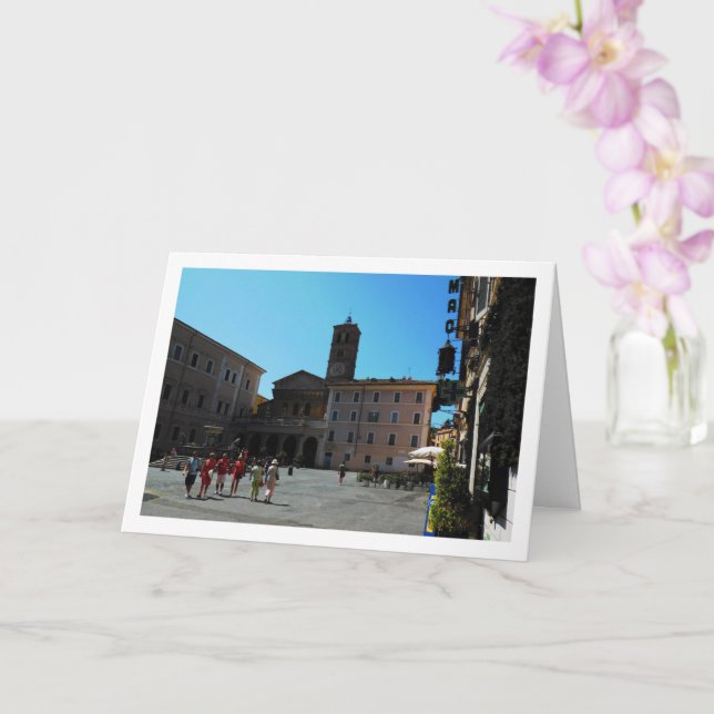 Santa Maria In Trastevere, Roma, Italy Card (Orchid)