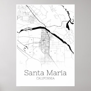 Santa Maria Map - California - City Map Poster