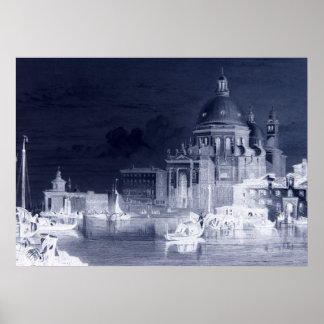 Santa Maria Plague Cathedral Venice Negative Art Poster