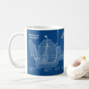 Santa Maria - Ship Blueprint Plans ABD Coffee Mug