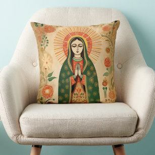  Santa Maria Spanish Folk Art Virgin Mary Cushion