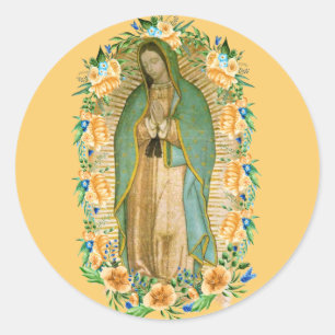 Santa Maria, Virgen de Guadalupe Mother Mary Classic Round Sticker